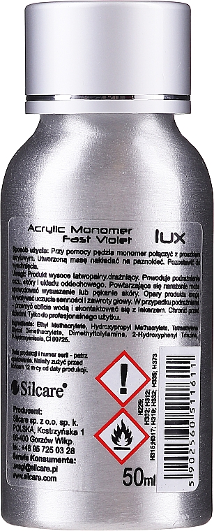 Жидкое покрытие для акрила - Silcare Sequent Lux Acrylic Monomer Fast Violet — фото N2