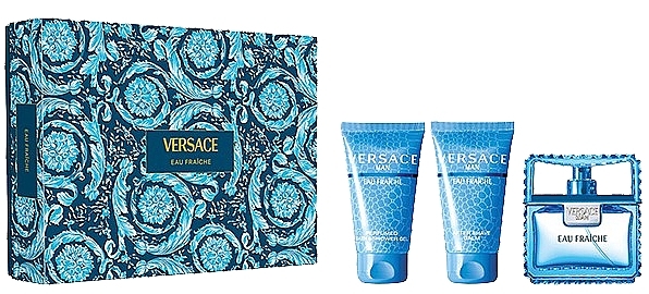 Versace Man Eau Fraiche - Набор (edt/50ml + sh/gel/50ml + ash/balm/50ml) — фото N1