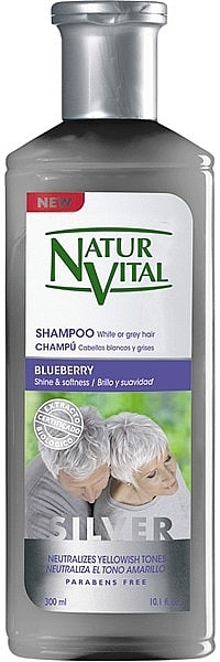 Шампунь для світлого та сивого волосся "Чорниця" - Natur Vital Silver Shampoo — фото N1