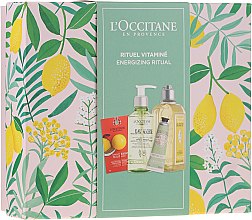 Духи, Парфюмерия, косметика Набор - L'Occitane Energizing Ritual (f/scr/6ml + micel/water/200ml + sh/gel/250ml + h/cr/30ml)