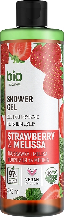 Гель для душу "Strawberry & Melissa" - Bio Naturell Shower Gel