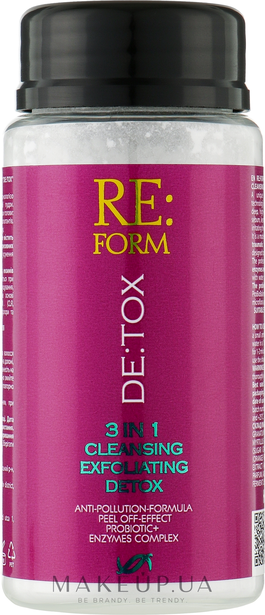 Энзимная пудра для кожи головы "Очистка и детоксикация волос" - Re:form De:tox — фото 80g
