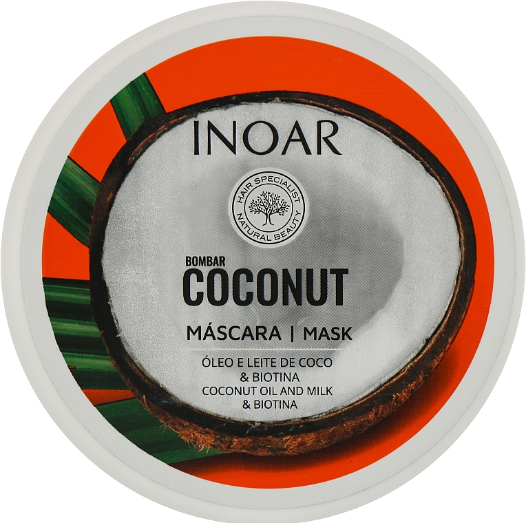 Маска для роста волос без сульфатов "Кокос & Биотин" - Inoar Bombar Coconut Mascara — фото N7