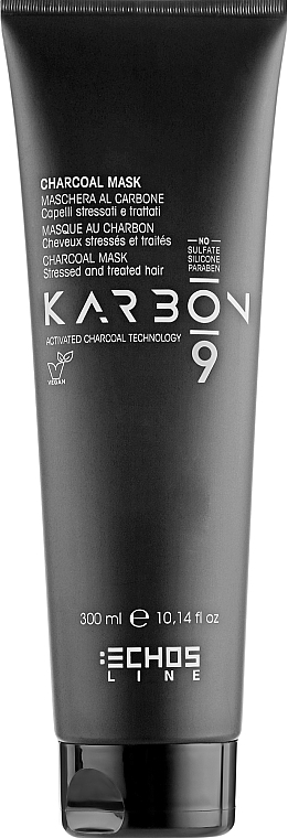 Маска для волос с активированным углем - Echosline Seliar Karbon 9 Mask — фото N3
