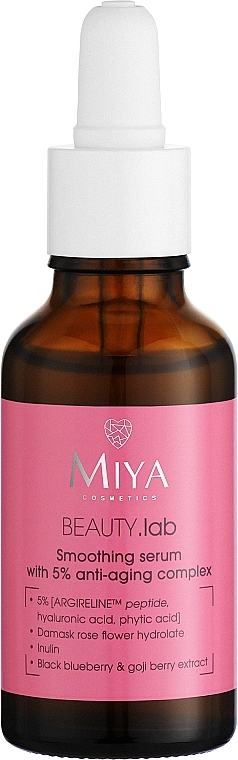 Разглаживающая сыворотка для лица с антивозрастным комплексом 5% - Miya Cosmetics Beauty Lab Smoothing Serum With Anti-Aging Complex 5%