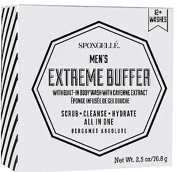 Мужская пенная многоразовая губка для душа - Spongelle Men's Bergamot Abolute Extreme Buffer  — фото N1