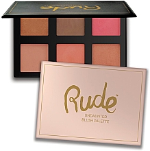 Духи, Парфюмерия, косметика Палетка румян для лица, 6 цветов - Rude Undaunted Blush Palette