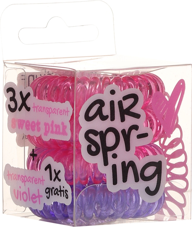 Резинки для волос розовые + фиолетовая, 4 шт - Hair Springs — фото N1