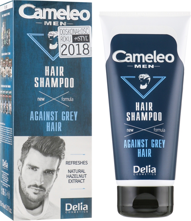 Шампунь для волос и бороды против седины - Delia Cameleo Men Shampoo 