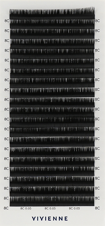 Накладные ресницы "Elite", черные, 20 линий (0,05, C, 8) - Vivienne — фото N1