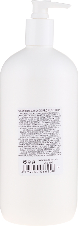 Молочко для масажу "Алое вера" - Oranjito Massage Pro Aloe Vera Massage Body Milk — фото N2