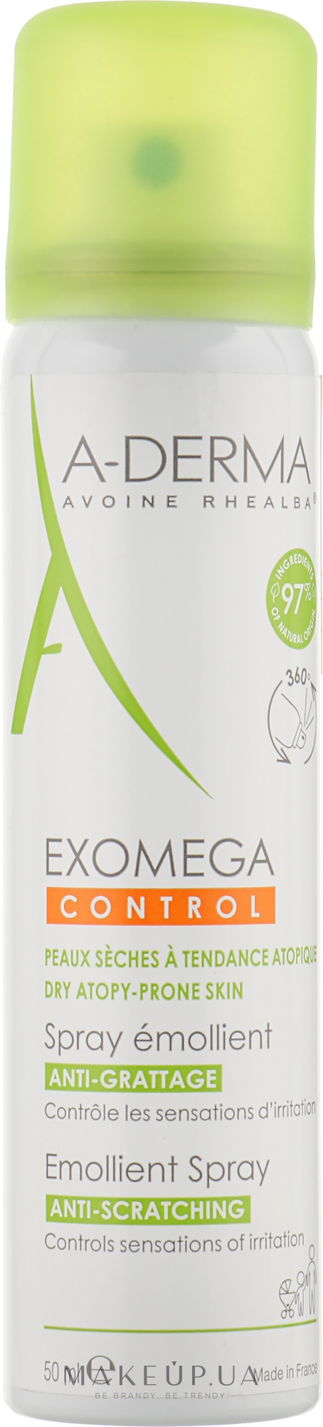 Смягчающий спрей для сухой и атопической кожи - A-Derma Exomega Control Emollient Spray — фото 50ml