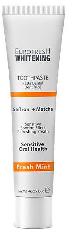 Отбеливающая зубная паста с матча и шафраном - Farmasi Eurofresh Whitening Toothpaste Saffron + Matcha — фото N1