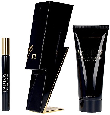 Carolina Herrera Bad Boy - Набор (edt/100ml + edt/mini/10ml + sh/gel/100ml) — фото N1