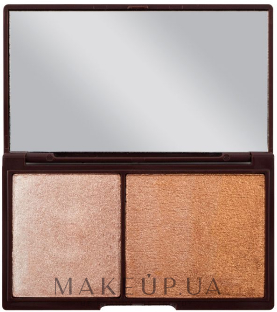 Хайлайтер-бронзер для лица - I Heart MakeUp Chocolate Peach & Glow Palette — фото Bronze Shimmer