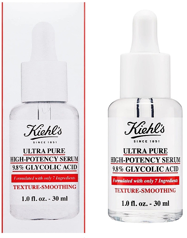 Відлущувальна сироватка для обличчя з гліколевою кислотою - Kiehl's Ultra Pure High-Potency 9.8% Glycolic Acid Serum — фото N2