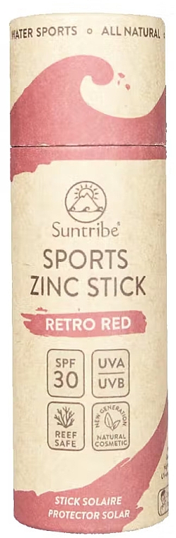 Солнцезащитный стик для лица и тела - Suntribe All Natural Zinc Sun Stick SPF30 Retro Red — фото N1