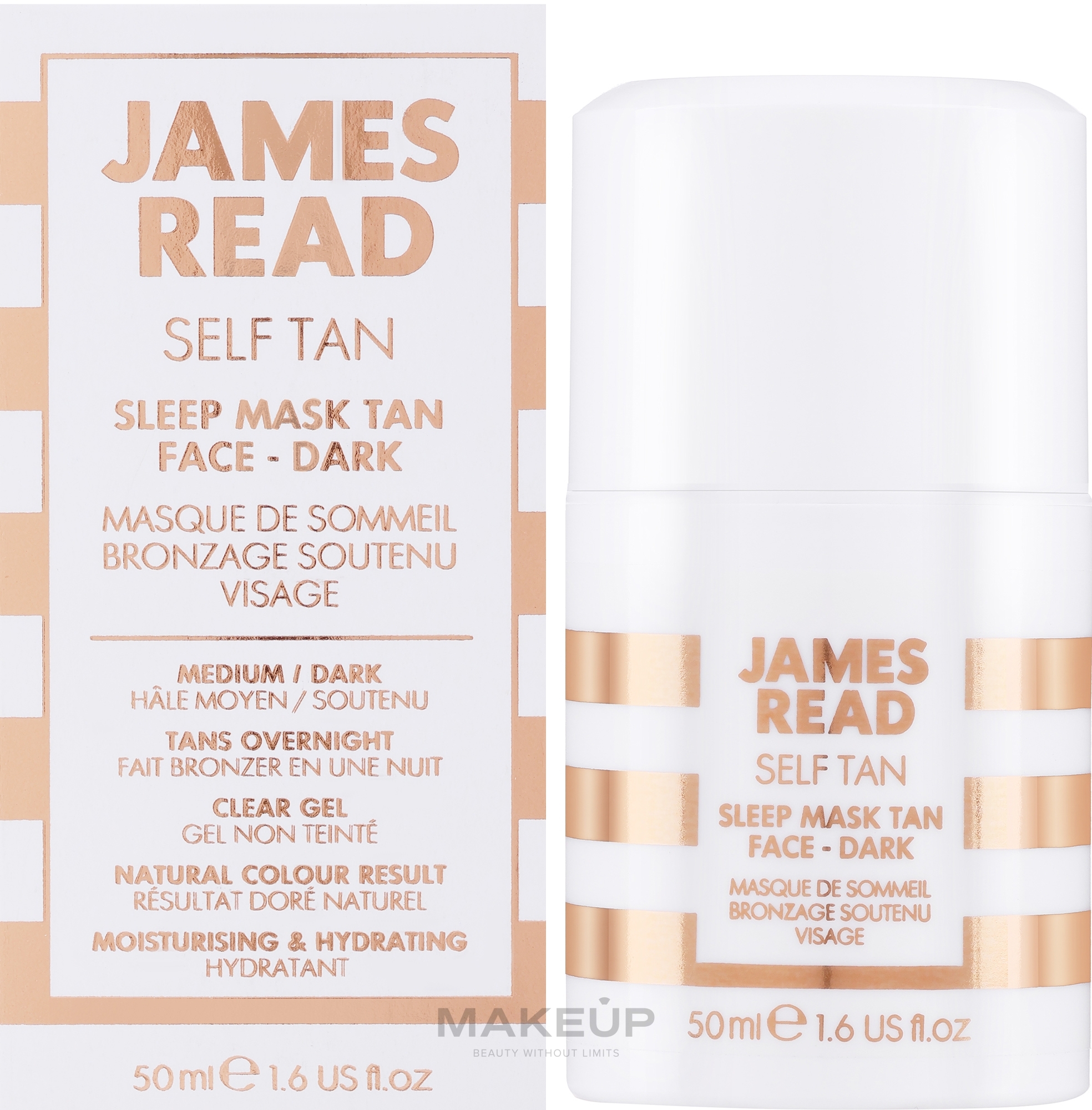 Ночная маска для лица "Уход и загар" - James Read Sleep Mask Go Darker Face Overnight Tan — фото 50ml