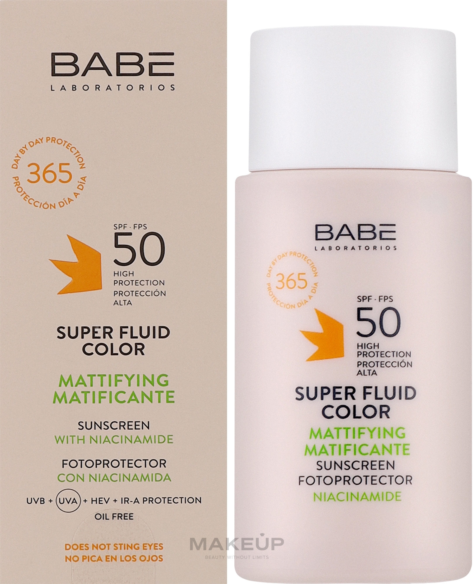 Cонцезахисний супер флюїд ВВ з тонуючим і матуючим ефектом SPF 50 - Babe Laboratorios Sun Protection — фото 50ml