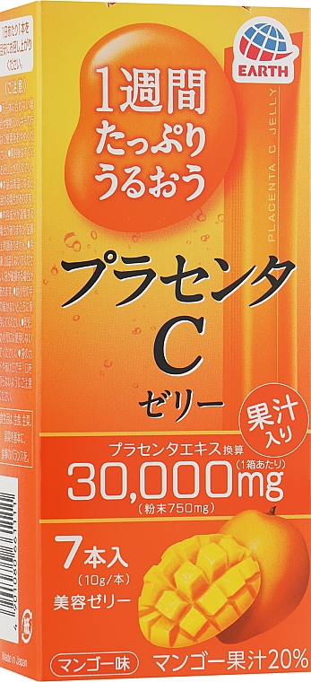 Японская питьевая плацента в форме желе со вкусом манго - Earth Placenta C Jelly Mango  — фото N1