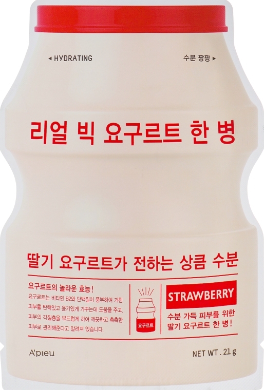 Тканевая маска "Йогурт клубника" - A'pieu Real Big Yogurt One Bottle