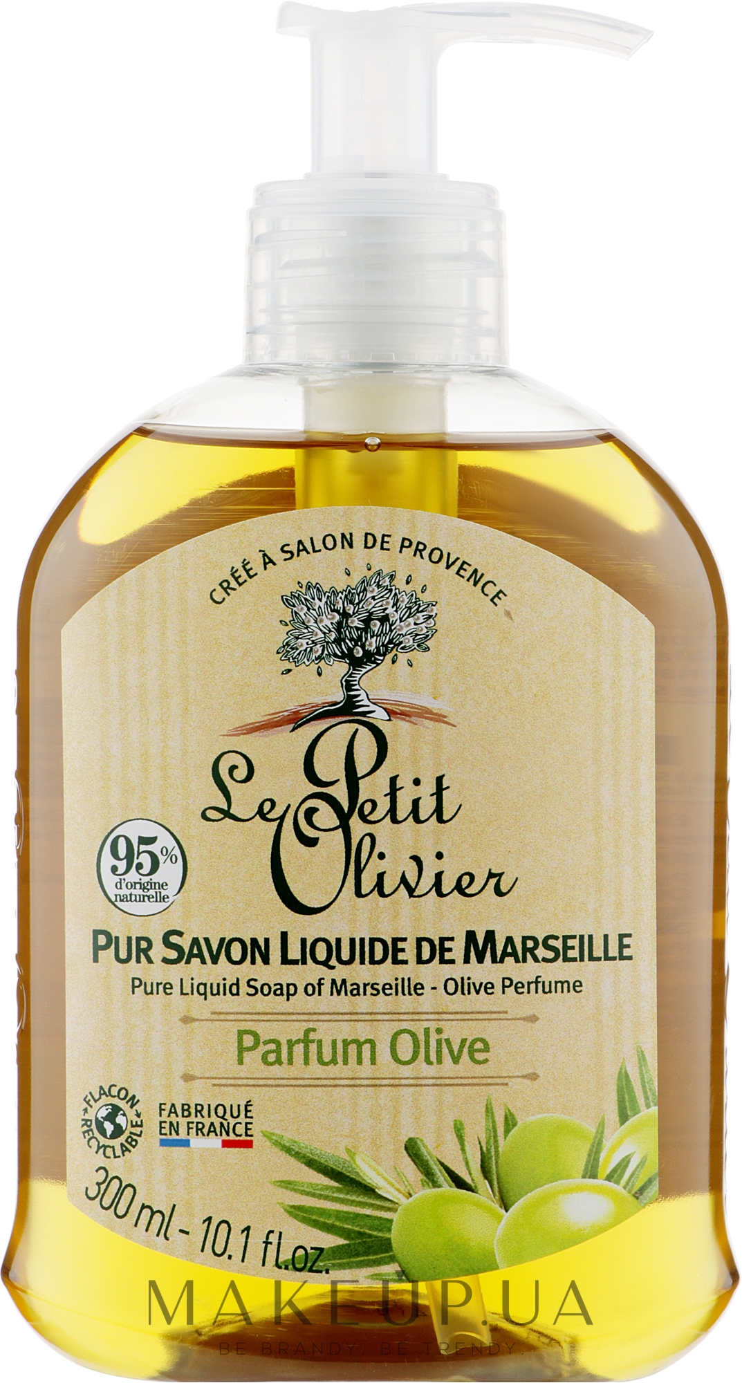 Мыло жидкое с ароматом оливы - Le Petit Olivier Pure liquid traditional Marseille soap-Olive — фото 300ml