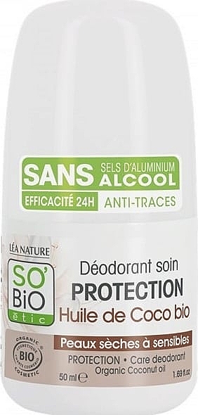 Дезодорант шариковый с кокосовым маслом - So'Bio Etic Protection Care Organic Coconut Oil Deodorant  — фото N1