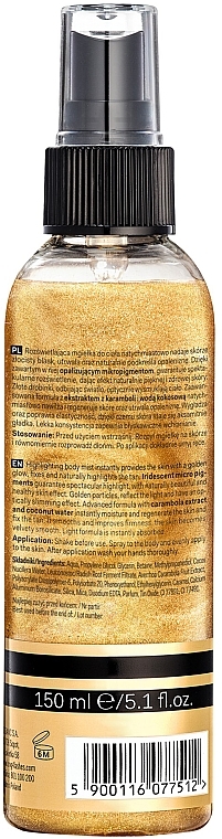 Мерцающий мист для тела - Lift4Skin Get Your Tan! Gold Glowing Mist — фото N2