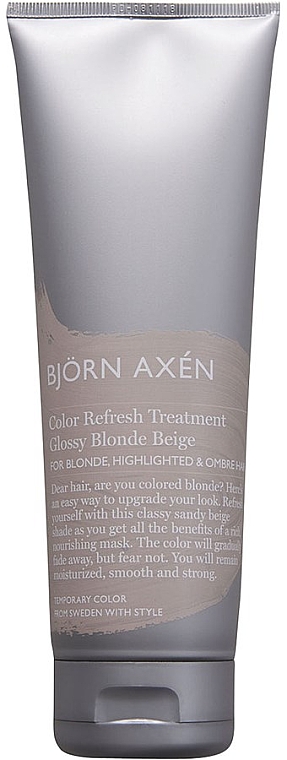 Маска для світлого та русявого волосся - BjOrn AxEn Color Refresh Treatment Glossy Blonde Beige — фото N1