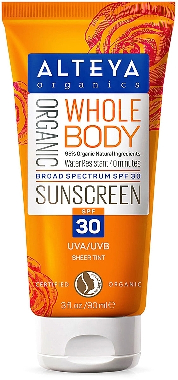 Солнцезащитный крем для тела - Alteya Organic Sunscreen Cream Whole Body SPF30 — фото N1