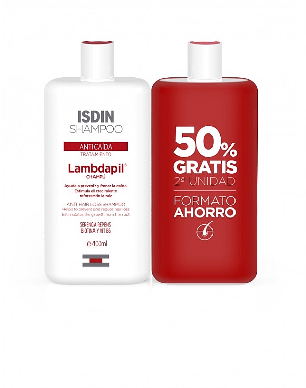 Набор - Isdin Anti-Hair Loss Lambdapil Shampoo Duo (shm/2x400ml) — фото N1