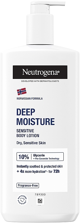 Лосьон для тела "Глубокое увлажнение для чувствительной кожи" - Neutrogena Deep Moisture Body Lotion — фото N1