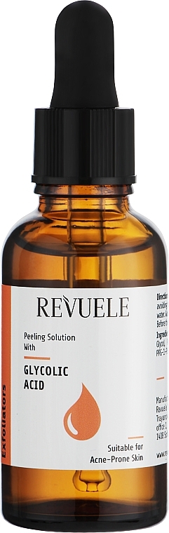 Пилинг для лица с гликолевой кислотой для проблемной кожи - Revuele Exfoliators Peeling Solution With Glycolic Acid
