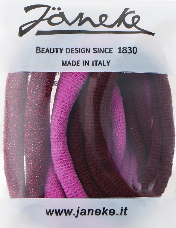 Резинки для волос, 6 шт, бордовая + сиреневая + бордово-золотистая - Janeke — фото N1