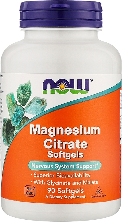 Минералы Цитрат магния, мягкие таблетки - Now Foods Magnesium Citrate Softgels — фото N1