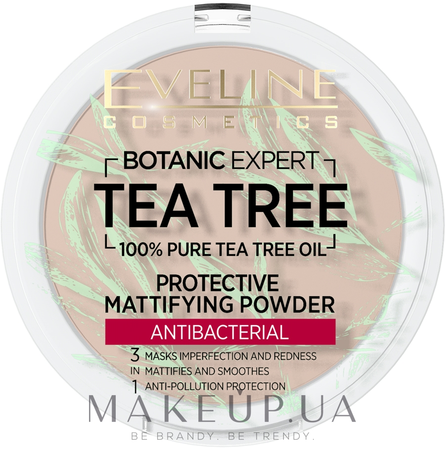 Матувальна антибактеріальна пудра для обличчя - Eveline Cosmetics Botanic Expert Tea Tree Protective Mattifying Antibacterial Powder — фото 002 - Ivory