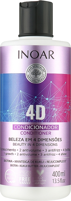 Кондиціонер для інтенсивного лікування - Inoar Beauty In 4 Dimensions Conditioner — фото N1