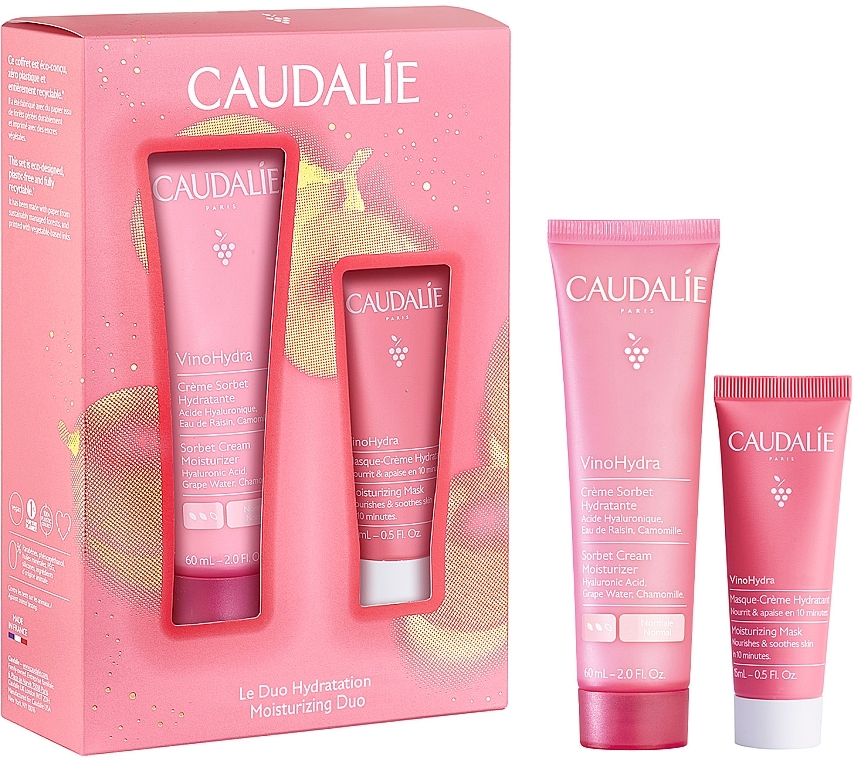 Набор - Caudalie VinoHydra (f/cr/60ml + f/mask/15ml) — фото N1