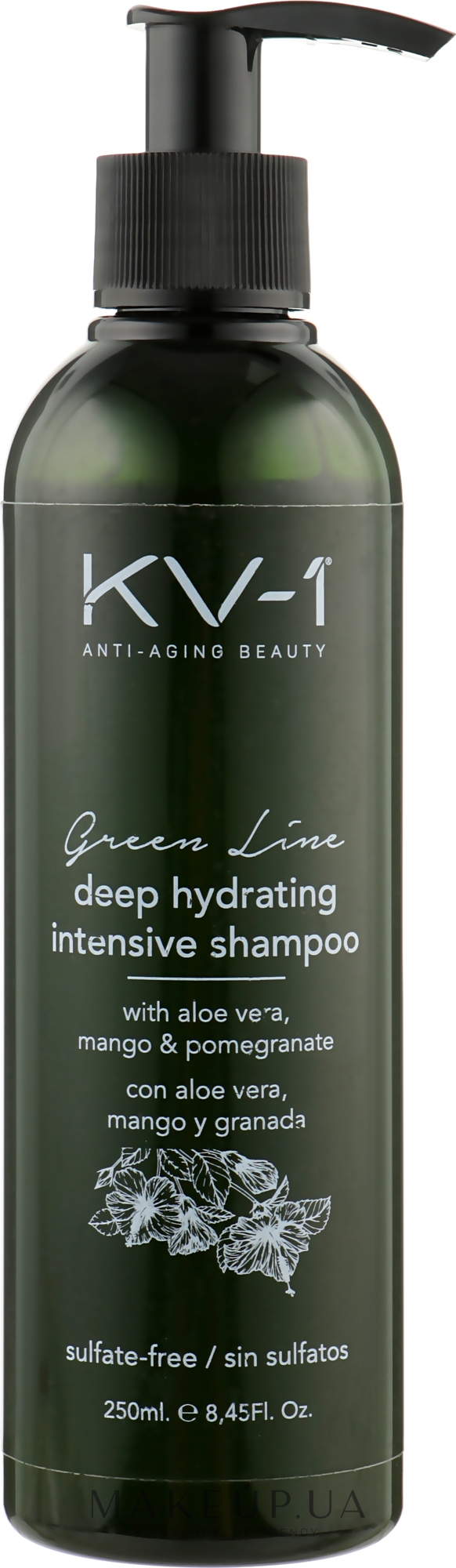 Шампунь інтенсивний зволожувальний без сульфатів - KV-1 Green Line Deep Hydrating Intensive Shampoo — фото 250ml