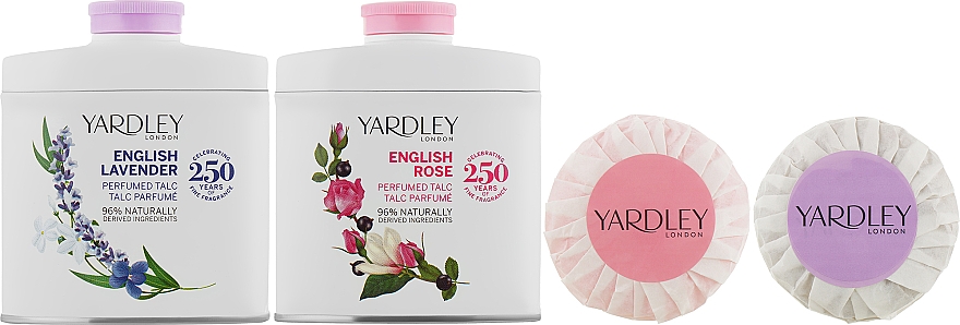 Набор - Yardley English Lavender & English Rose (talc/2х50g + soap/2х50g) — фото N2