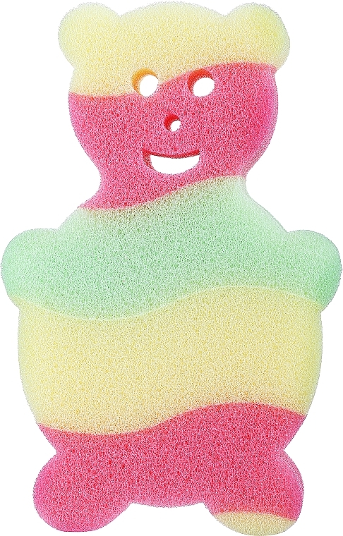Губка банная детская "Медвежонок", разноцветная 6 - LULA — фото N1