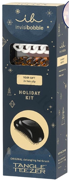 Набор - Tangle Teezer & Invisibobble Holiday Kit (h/brush/1pcs + h/clips/2pcs) — фото N1