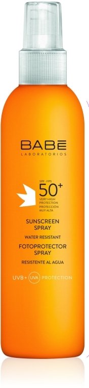 Солнцезащитный спрей с очень высокой степенью защиты SPF 50+ и успокаивающими активными компонентами - Babe Laboratorios Sunscreen Spray SPF 50+