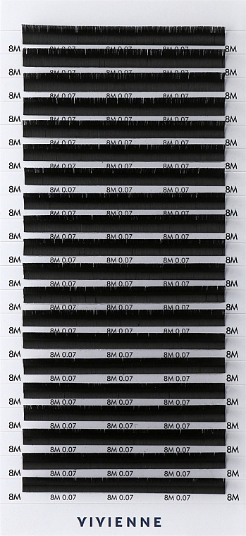 Накладные ресницы "Elite", черные, 20 линий (0,07, M, 8) - Vivienne — фото N1