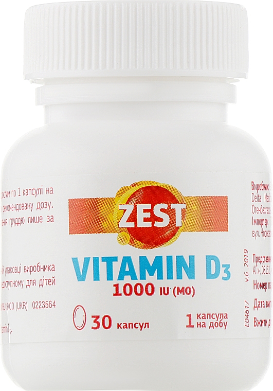 ЗЕСТ Витамин D3 1000 IU(MO) - ZEST — фото N1
