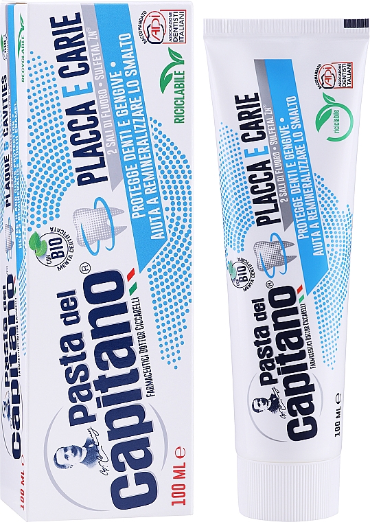 Зубна паста "Проти карієсу та зубного нальоту" - Pasta Del Capitano Plaque & Cavities — фото N4