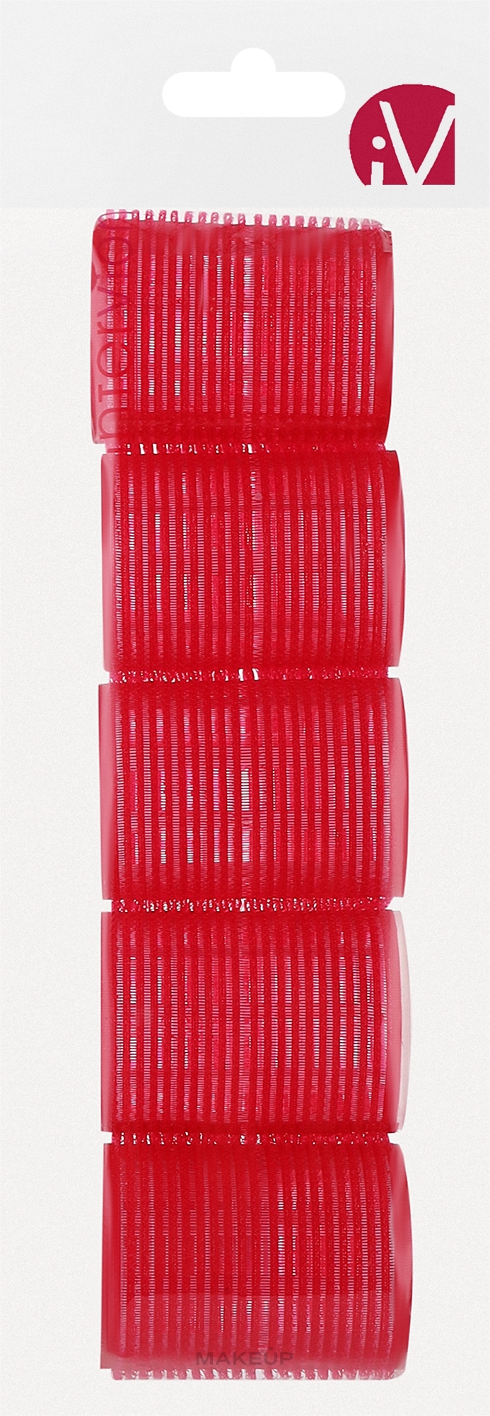 Бігуді з липучкою, 499594, червоні - Inter-Vion — фото 5шт