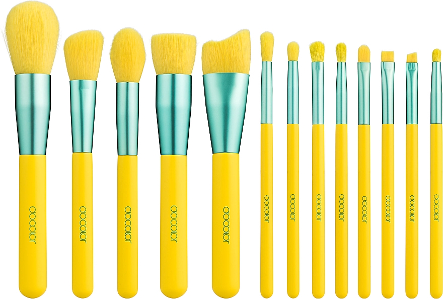 Набор кистей для макияжа "Lemon" DC1320, 13 шт - Docolor 13 Piece Makeup Brush Set