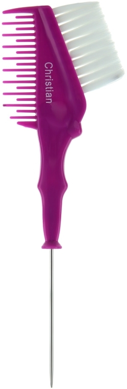 Кисточка для окрашивания волос с расческой, СТВ-276, фиолетовая - Christian