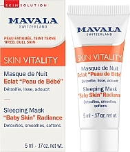 Ночная маска для сияния кожи - Mavala Vitality Sleeping Mask Baby Skin Radiance (пробник) — фото N2